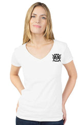 Women “Peace Through Strength” V-Neck T-Shirt