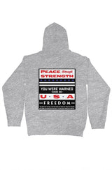 Peace Through Strength Pullover Unisex Hoodie